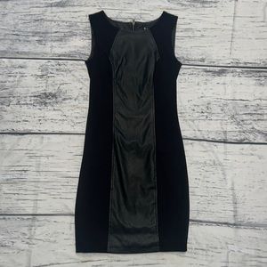 Black Sleeveless Faux Leather Dress Size XS